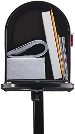 Gibraltar Mailboxes Decorative Medium Capacity Galvanized Steel Black, Mailbox & Post Combo, T11KIT0B, 1-(Pack)