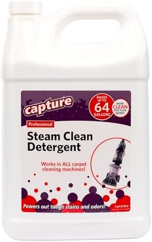 Capture Professional Steam Clean Detergent for All Machines - Home, Car, Dogs & Cats Pet Carpet Cleaner Solution - Strength Odor Eliminator