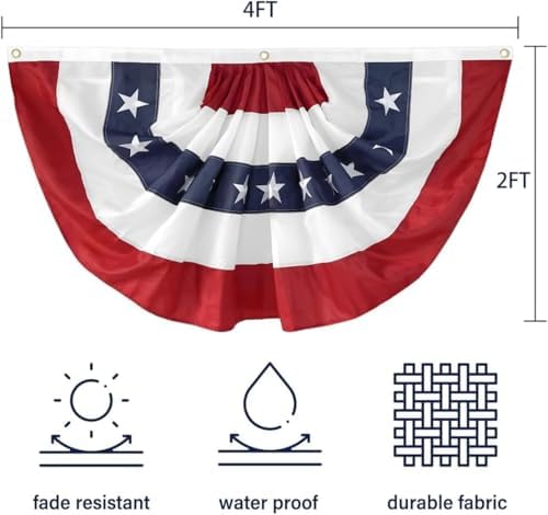 American Flag 4x6 FT, US Flags with Embroidered Stars, Sewn Stripes, Brass Grommets, Durable USA Flag for Outdoor