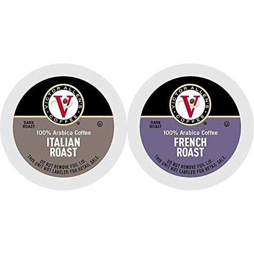 Victor Allen's Coffee Italian and French Roast Dark Roast Coffee Pods for Keurig (42 Count)