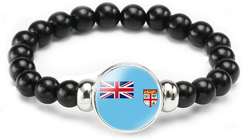 vmcoatdu National Flag Bracelet Elastic Rope Beaded Bracelet Support Your Country Travel Souvenir Gifts for Men Women
