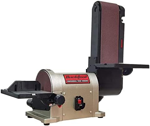 BUCKTOOL Bench Belt Disc Sander for Woodworking, 4x36" Belt, 6" Disc, 5A | Bench Sander with 3/4HP Direct Drive, 2161FPM, 3450RPM