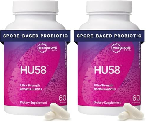 Microbiome Labs HU58, Bacillus Subtilis, Probiotic for Women & Men, 60 Ct