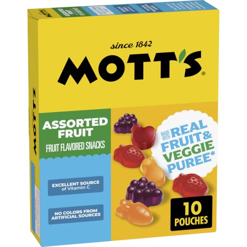 Mott's Fruit Flavored Snacks, Assorted Fruit, Pouches, 0.8 oz, 22 ct (Pack of 6)