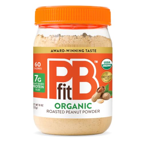 PBfit 30 Ounce Organic Peanut Butter Powder, Powdered Peanut Spread from Real Roasted Pressed Peanuts, 7g of Protein 7% DV, Gluten-Free, 60 calories, 87% less fat (Pack of 1)