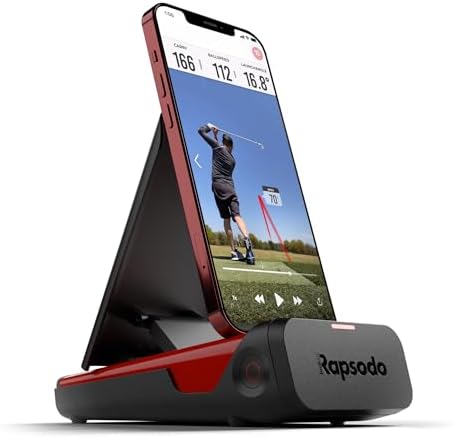 Rapsodo Mobile Launch Monitor Golf Simulator | MLM iPhone & iPad Only | Indoor & Outdoor Swing Analyzer & Tracker | GPS Satellite View | Ball Speed