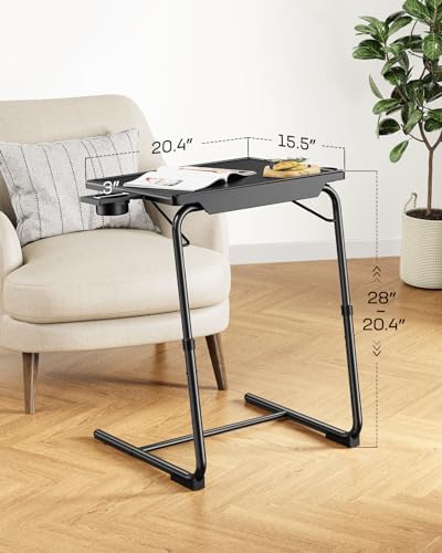 LORYERGO Multifunctional TV Tray Table - 2 Packs Adjustable TV Dinner Tray Tables with 6 Height & 3 Tilt Angle
