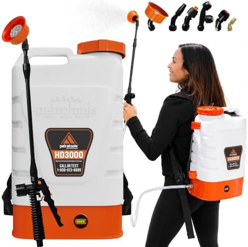 PetraTools 3 Gallon Battery Powered Backpack Sprayer - 2.5 Hour Runtime