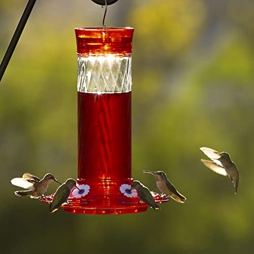 More Birds Bird Health Diamond Hummingbird Feeder, 30oz, Red