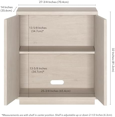 Henn&Hart 28" Fluted Accent Cabinet, Sideboard Buffet, Beech White | Ribbed doors and clean lines create modern charm, with hidden storage