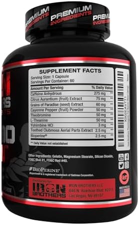 Iron Brothers Thermo Burn Hardcore Fat Burner – High Stim Thermogenic with Yohimbine HCl