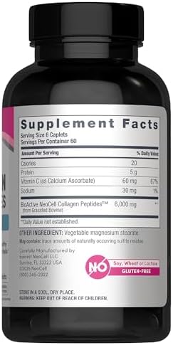 NeoCell Collagen Peptides Pills | 360 Caplets | with Vitamin C | Supplement for Women and Men | Supplement for Women and Men