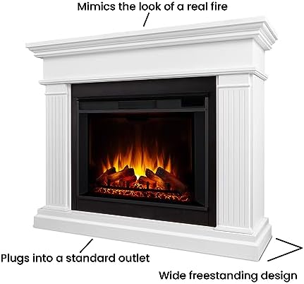 Real Flame Centennial Grand Electric Fireplace with Mantel for Living Room or Bedroom, Replaceable Fireplace Insert Heater