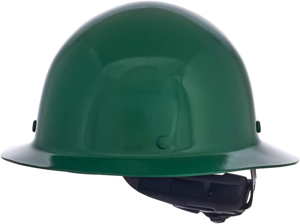 MSA Skullgard Full-Brim Hard Hat with Suspension - Non-Slotted Cap, Made of Phenolic Resin, Radiant Heat Loads up to 350F, Standard Size Hard Hat | Fas-Trac III Ratchet Suspension