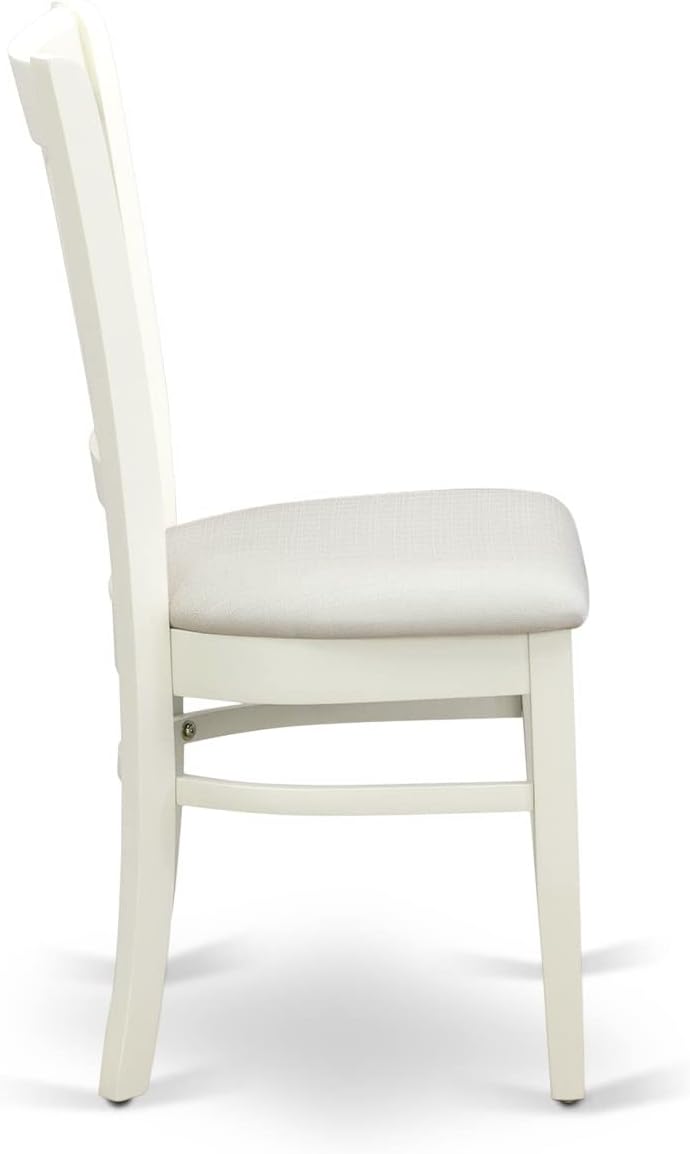 East West Furniture VAC-OAK-C Vancouver Dining Chairs - Linen Fabric Upholstered Wood Chairs, Set of 2, Oak