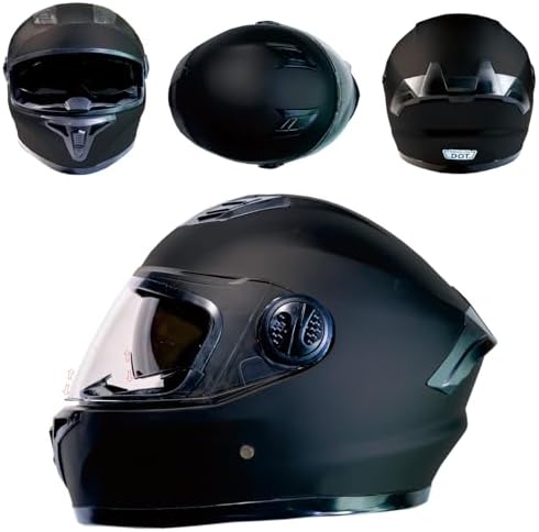 Full Face E-Bike Helmet Black DOT Dirt Bike Casual Dual Visor Helmet