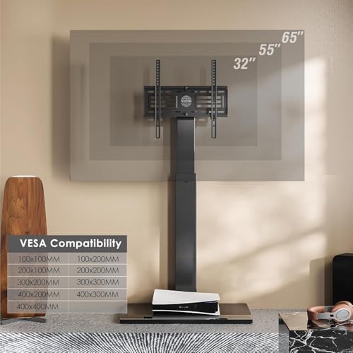 FITUEYES Iron Base Universal Floor TV Stand for 32-65 Inch TVs, Black
