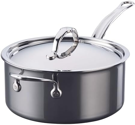 Hestan - NanoBond Collection - Stainless Steel Titanium Sauce Pan, Induction Cooktop Compatible, 4 Quart