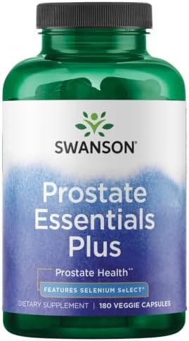 Swanson Prostate Essentials Plus Herbal Supplement for Men Over 40 Seeking Urinary and Prostate Health (180 Veggie Capsules)