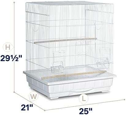 Prevue Pet Products Square Top Parakeet Cage, White