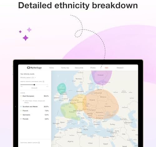 MyHeritage DNA Test Kit for Ancestry & Ethnicity - At-Home Genetic Testing Kit with 2, 114 Geographic Regions