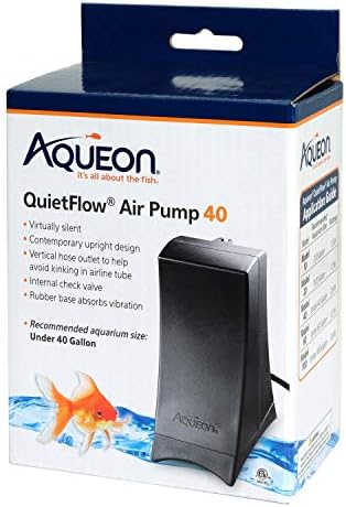 Aqueon QuietFlow Aquarium Air Pump 10, For 2-10 Gallon Tanks, Black