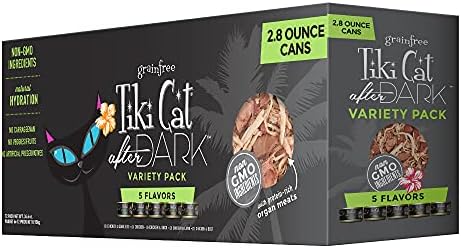 Tiki Cat After Dark Wet Cat Food, Variety Pack, 2.8 oz. Cans (12 Count)