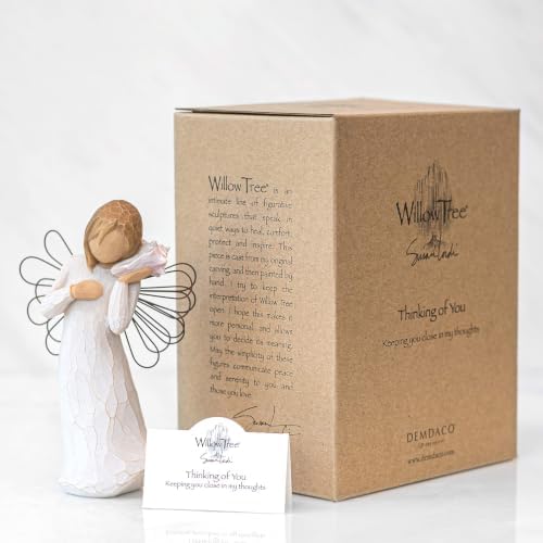 Willow Tree Angel of The Spirit, Sculpted Hand-Painted Figure | Hand-Painted Angel Figurine, Celebrating Friendship, Nature and Everyday Blessings, Sculpted by Artist Susan Lordi