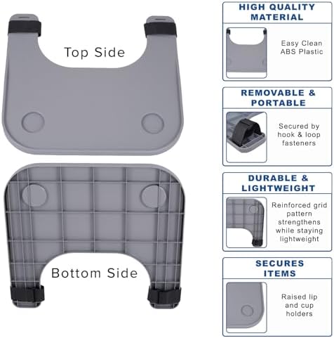 AlveyTech Wheelchair Tray Table with Cup Holder - Fits 18-20 Inch Wide Standard Wheelchairs Like Drive, Golden, & Invacare