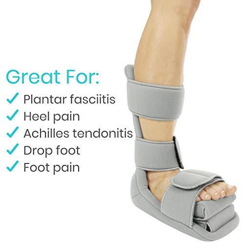 Vive Plantar Fasciitis Night Splint Plus Trigger Point Stretch Wedges | Soft Leg Brace Support, Orthopedic Sleeping Immobilizer Stretch Boot (Large: Men's: 8.5-11, Women's: 10-12)