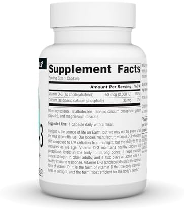 Source Naturals, Vitamin D-3, 50 mcg (2000 IU) - 200 Capsules | Bioactive Form for Bone & Immune Health