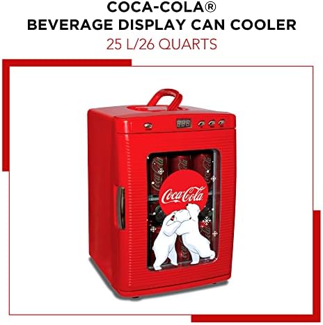 Coca Cola Mini Fridge - Refrigerator for Bedroom Office, Portable Table Top Beverage Cooler, 12V 110V Refrigerador For Drinks, Soda, Wines, Use In Car