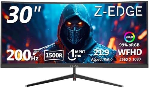 Z-Edge 34 inch WQHD 1440P Curved Gaming Monitor, 240Hz Computer Monitor | AG34P 1500R Frameless 21:9 Curved Screen, Height Adjustable, Office & Gaming, 1ms, Dual DP & HDMI, Metal Stand