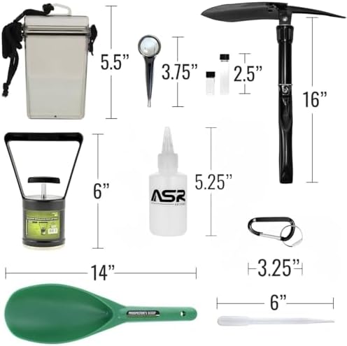 ASR Outdoor 21PC Deluxe Sluice Box Gold Panning Kit with 1/2 and 1/8 Classifier Screens
