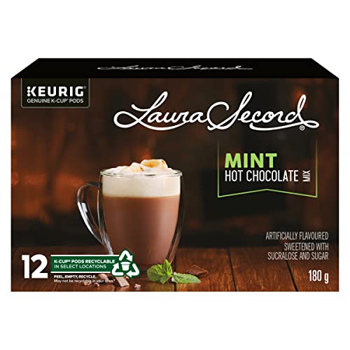 Laura Secord Mint Hot Chocolate Mix for Keurig K-cup, 12 pods, 180g {Imported from Canada}