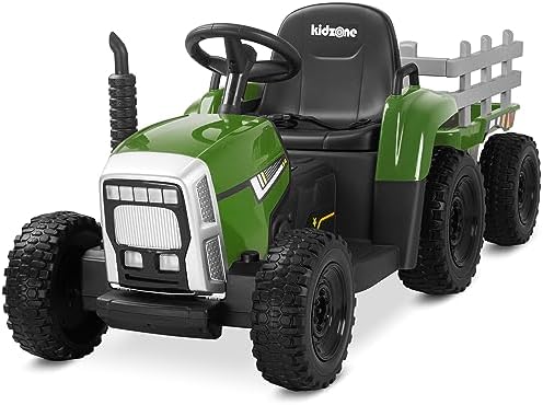 Kidzone 12V 7Ah Premium Electric Tractor Ride On Toy, Green