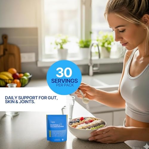 Collagen Peptides Powder, Hydrolyzed Collagen, Type I & III, 45 Servings | Grass Fed, Unflavored, Gluten Free, Keto/Paleo, Skin Support, Hair, Nail, Joints, 10g Servings, 15.9 Oz