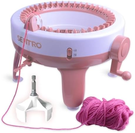 Umootek SENTRO 40 Needles Knitting Machine with Electric Adapter, Knitting Board Rotating Double Loom, Smart Weaving Loom Round Knitting Machines
