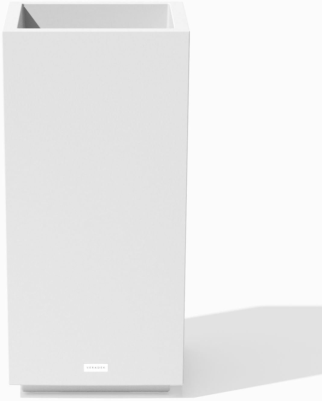Veradek Block Series Pedestal Planter - Tall Rectangular Outdoor Planter | Made From Durable Plastic Featuring a Removable Insert Bucket. Modern Porch/Patio Décor for Plants and Flowers