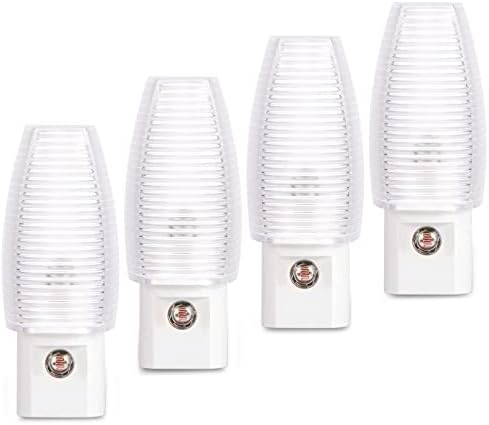 Emotionlite Plug-in Night Light, Dusk to Dawn Sensor, Warm White, 4 Pack | Warm white sensor night light, ideal for nursery, bedroom, bathroom, hallway, stairs & kitchen