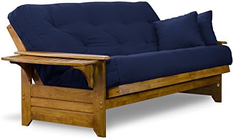 Brentwood Tray Arm Full Size Wood Futon Frame - Heritage Finish