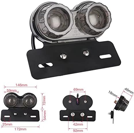 40W 40-LED Motorcycle Tail Light Integrated Driving&Brake Light Turn Signal Lamp With License Plate Bracket for Harley Honda Yamaha Suzuki Kawasaki