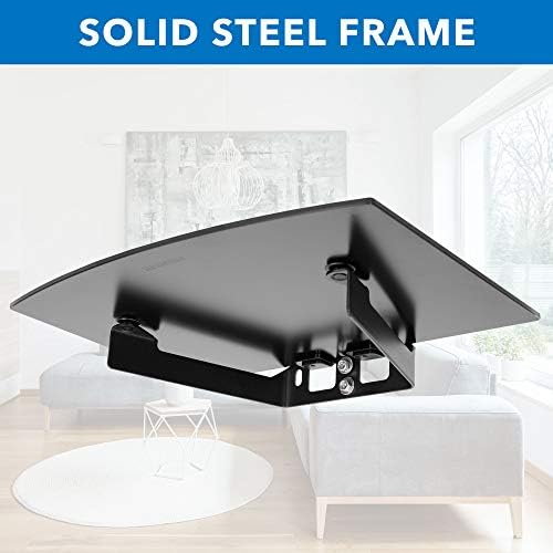 Mount-It! Floating Wall Shelf – Tempered Glass Media Shelf for Cable Box, DVD Player, Gaming Consoles (PS5, Xbox, Roku)