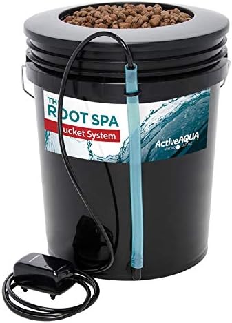 Hydrofarm RS5GALSYS Root Spa Deep Water Culture Bucket System, 5 Gallon, black | 8 in Grow Basket, Air Pump Included, 1/2 in Grommet And Elbow, 1/4 in Black Tubing, Pebble Media Sold Separately