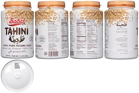 Sadaf Sesame Tahini Paste - 100% Pure Sesame Paste from ground sesame seeds - Tahini paste for Hummus
