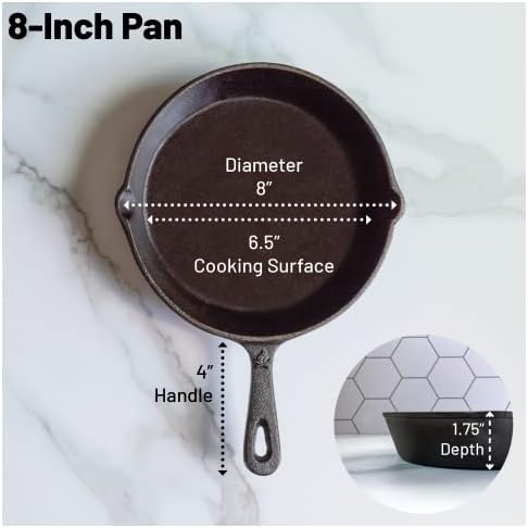 12 Inch Round Large Pre-Seasoned Cast Iron Skillet