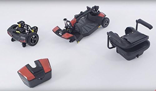 Pride Jazzy Zero Turn 4-Wheel Scooter, 4-Wheel Stability with 3-Wheel Maneuverability (Fire Opal)