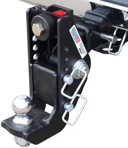 Shocker 20K Impact Max Cushion Drop Hitch - 0" to 7-1/2" Drop - Fits 2" Hitch Has 2-5/16"Ball - 20,000 lbs GTW