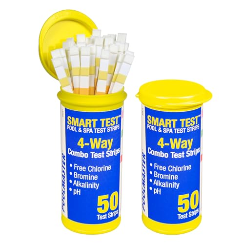 Poolmaster 22212 Smart Test 6-Way Swimming Pool and Spa Water Chemistry Test Strips, 50 count,White