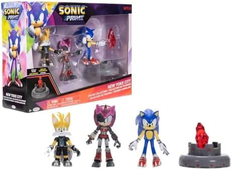 JAKKS Pacific Sonic Prime 2.5" Figure Multipack with Sonic, Tails Nine & The Prism Shard with Display Base!